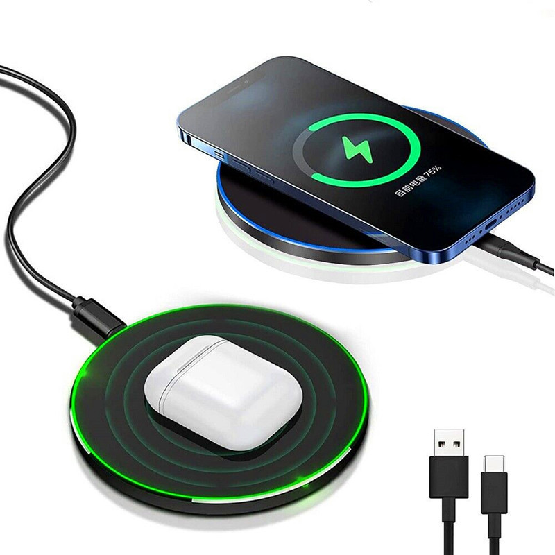 Charger Mobile Phone Universal Led Light 15W Portable Support Qi Fast Charging Wireless Charger Pad For Iphone Wireless Charger