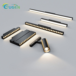 DC 48V Mini Ultrathin Aluminum Linear Tracklights White or Black Rail System LED Spot Magnet Magnetic Track Lights for Office