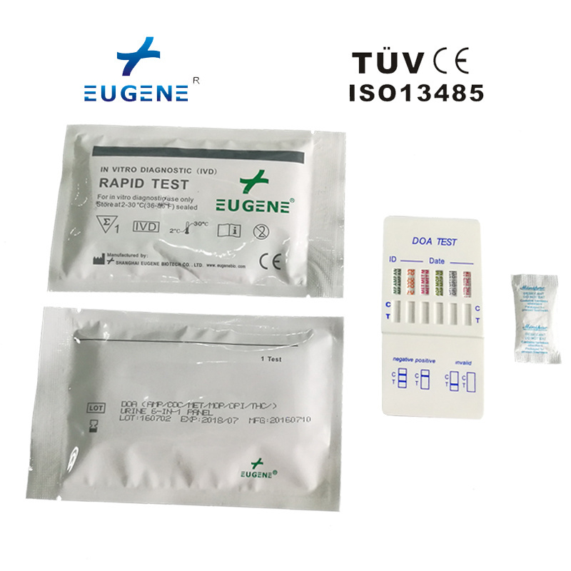 DOA 6-in-1 (AMP/BZO/COC/OPI/THC/TML) One Step Rapid Diagnostic Test 11 Years Professional Manufacturer with CE