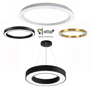 suspended curve linear light led chandelier modern circle pendant light ring led circular lamp for ceiling designer lights