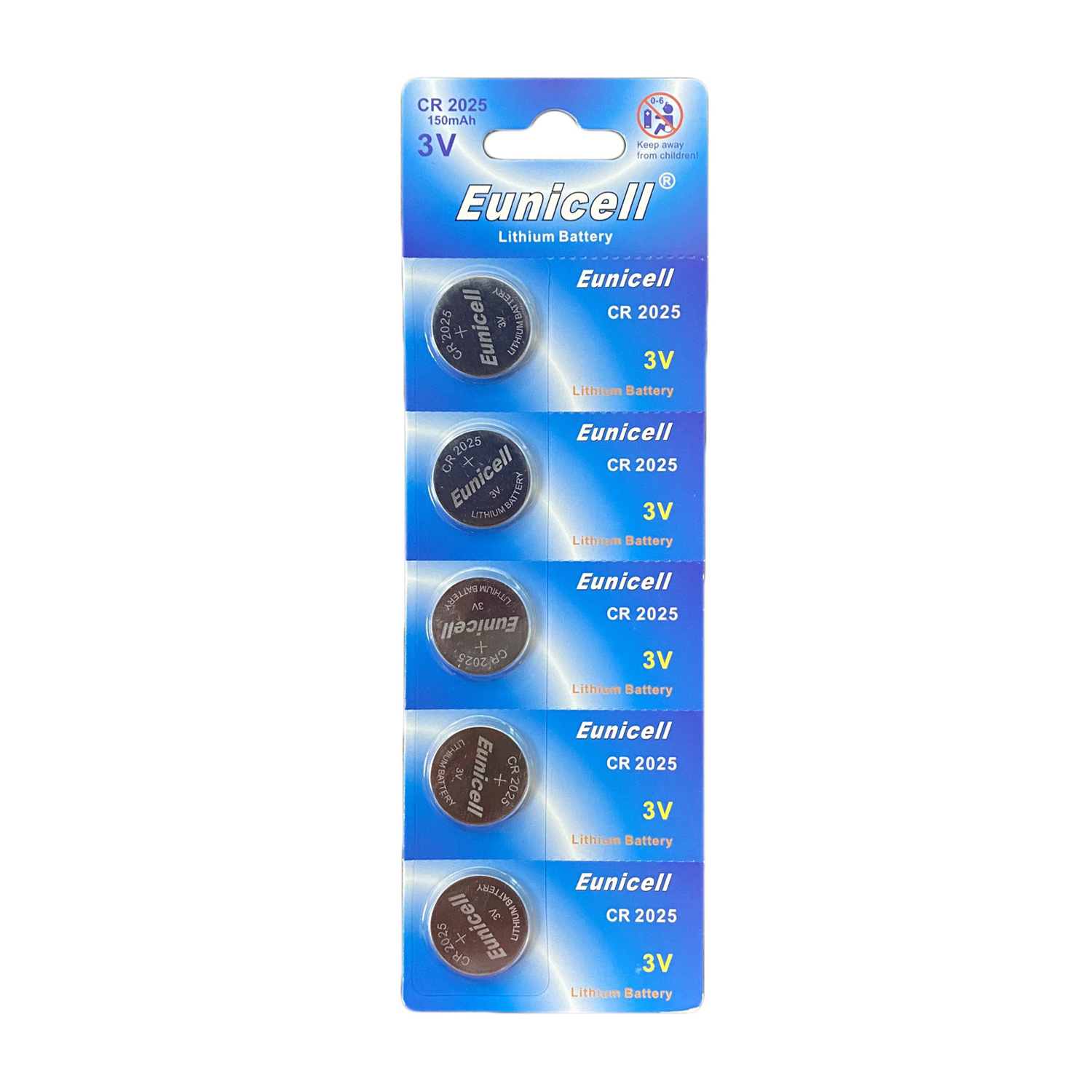 Eunicell 3v non rechargeable CR2025 lithium button cell batteries for Watch Calculator flashlight