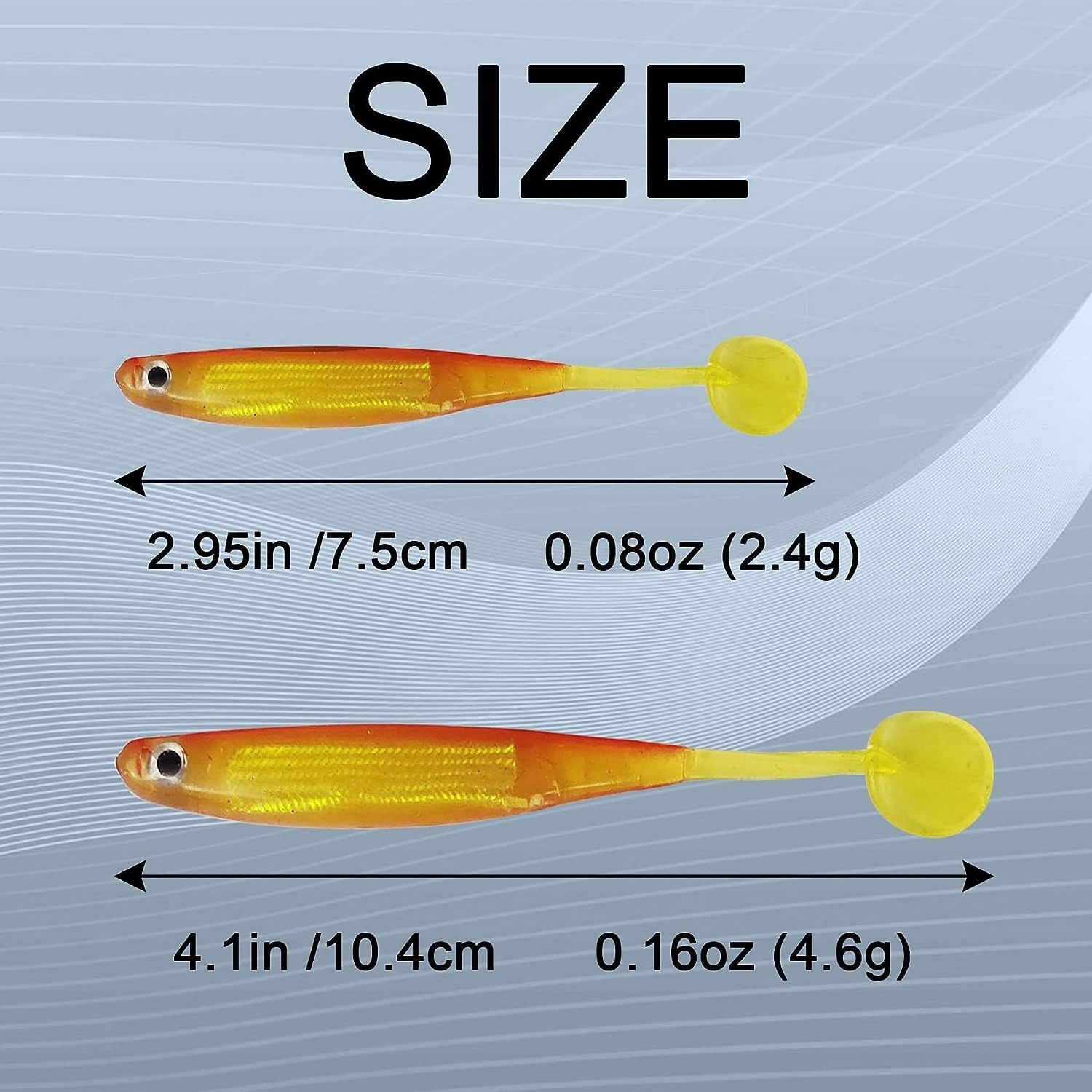 Paddle Tail Swimbait, Reflective & Attractive Soft Plastic Fishing Lures Shad Minnow Swim Bait for Bass Trout Walleye  B10