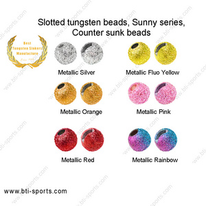 Sunny series Slotted tungsten beads counter sunk beads fly tying beads-metallic color(B10)