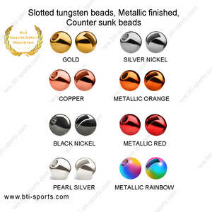 Slotted tungsten beads counter sunk beads fly tying beads-metallic color (B10)