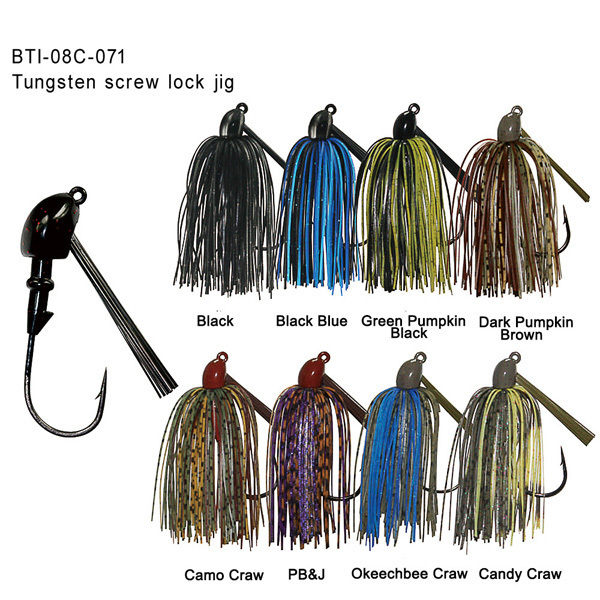 Bass fishing Tungsten weight flipping jig head football jig head with skirt tied customize design support tungsten sinker