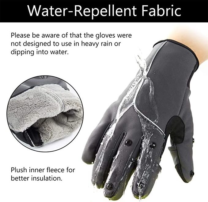 Insulated Fishing Gloves Water Repellent with Fleece Lining Cold Weather Winter Mitt for Men Women Ice Fishing Hunting (B05)