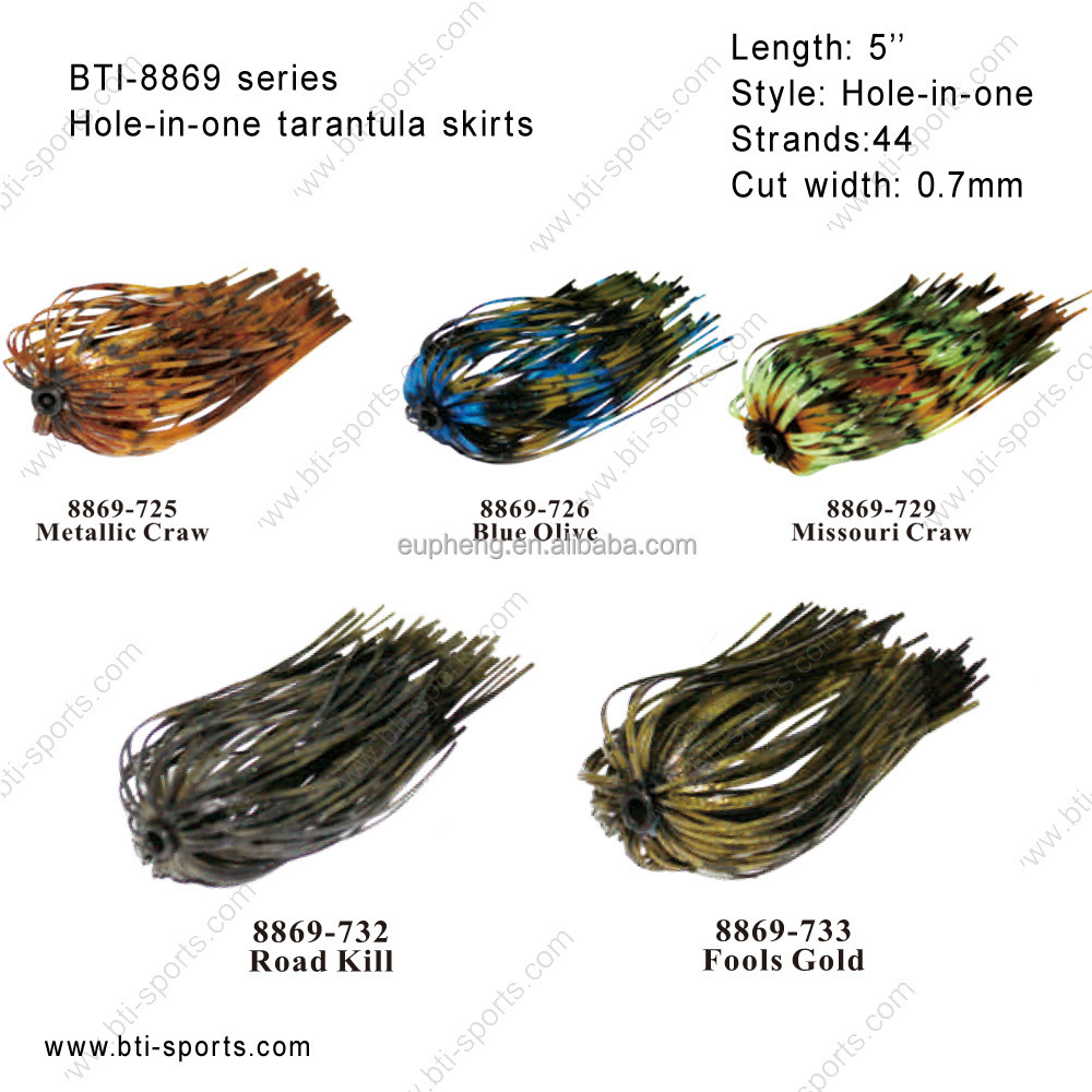 Premium Quality Fishing Silicone Skirt Tabs/Metal Jig Silicone Skirts Material/Spinner Bait Skirt 8869(B13)