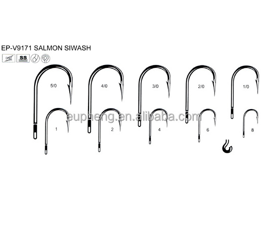 EUPHENG V9171 SALMON SIWASH high carbon steel Fishing Hooks