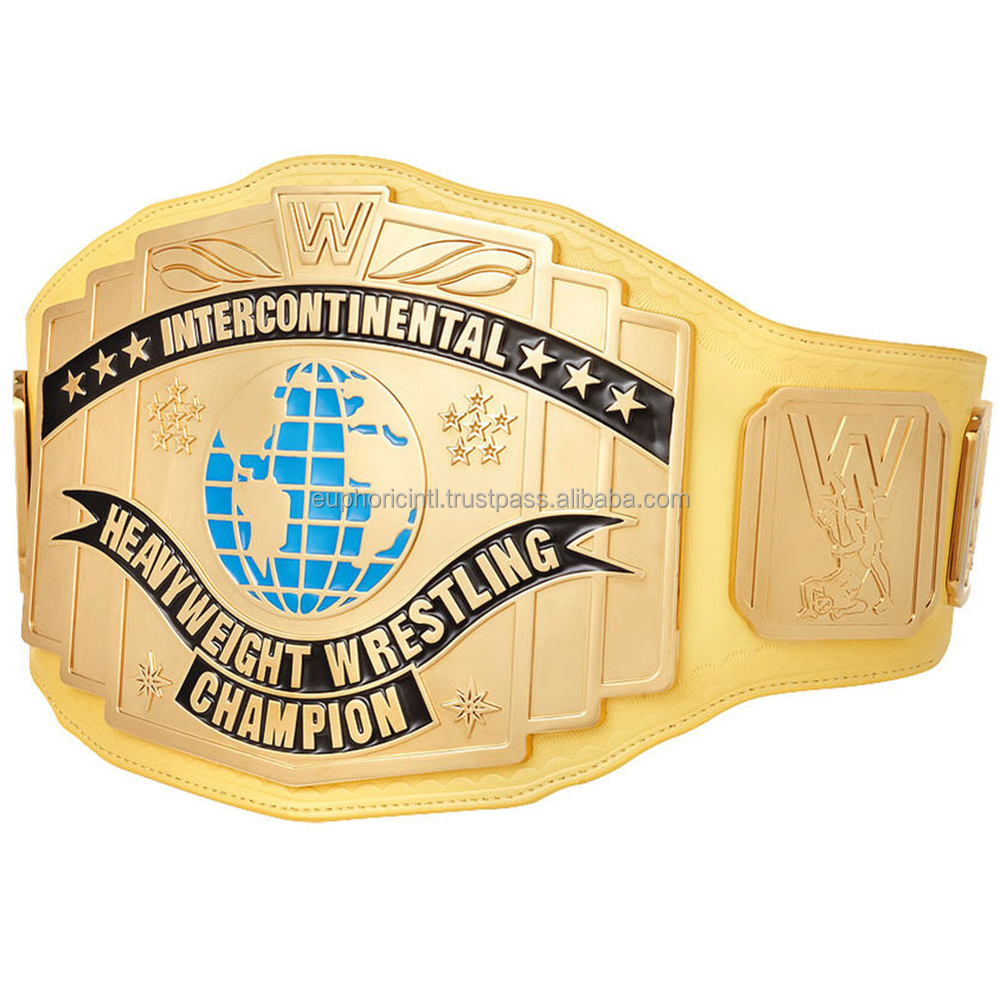 Custom Wrestling Championship Belt intercontinental leather belt made in Pakistan blank sublimated wrestling belt for unisex