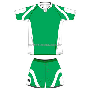 Top Thai quality soccer jersey green and white  sublimated training kit custom team jersey soccer uniform for adults