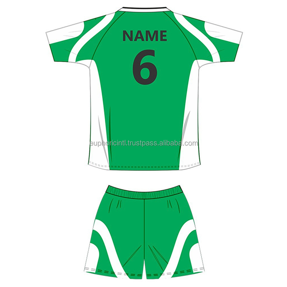 Top Thai quality soccer jersey green and white  sublimated training kit custom team jersey soccer uniform for adults