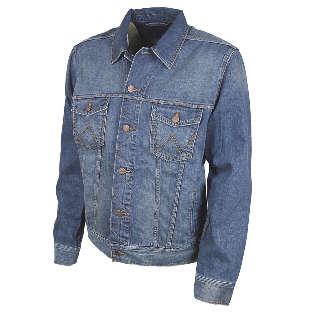 Fashion Street Wear Casual OEM Washed Blue Custom Plain Blank blue Jeans Wholesale Cotton Denim Bomber Jackets For Jacket Men