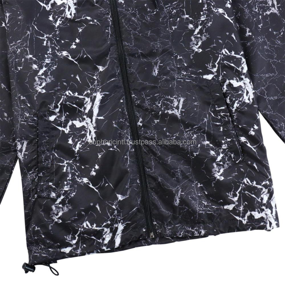 Men's Waterproof Jacket Waterproof Zipper Hooded Windproof Jacket for Men sublimation  Custom Label Men's Pullover Jacket pocket