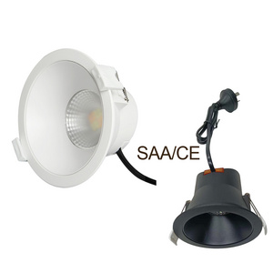 SAA Australia standard dimmable tri colors cct ajustable anti glare recessed led down light for hotel commercial