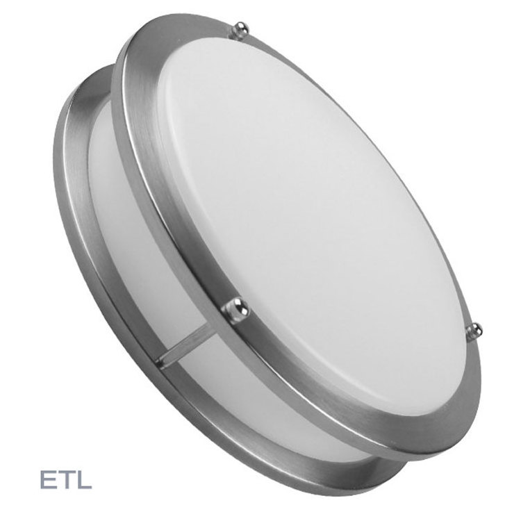 EUPPLE Ultra thin double ring nickel 12'' Flush mount led ceiling light 27W 120V 80CRI applicable for damp location