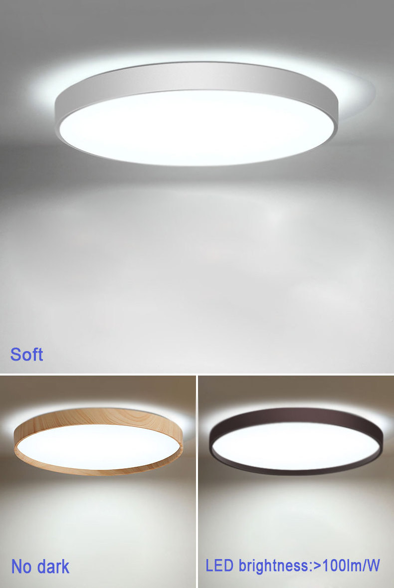 New!ultra thin 5cm living modern led ceiling wood light fixtures for bedroom