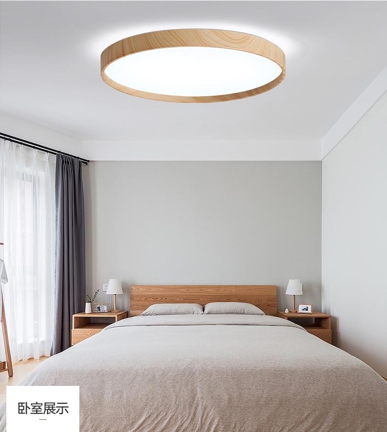 New!ultra thin 5cm living modern led ceiling wood light fixtures for bedroom