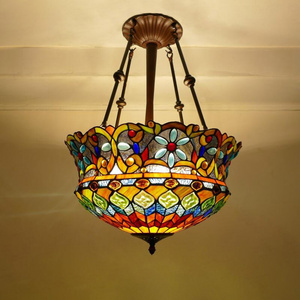 European Creative Hat Yurt Style Restaurant Tiffany Chandelier Bedroom Foyer Hallway Bar Single Head Chandelier Light