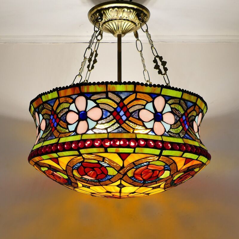 European Creative Hat Yurt Style Restaurant Tiffany Chandelier Bedroom Foyer Hallway Bar Single Head Chandelier Light