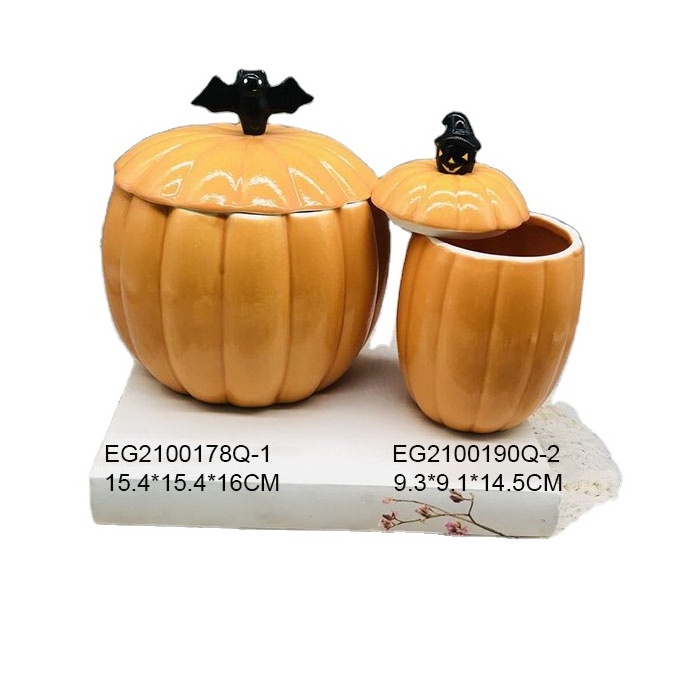 Fancy custom porcelain ceramic pumpkin candle jars