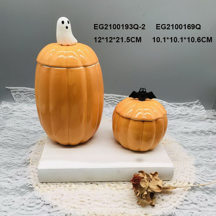 Fancy custom porcelain ceramic pumpkin candle jars