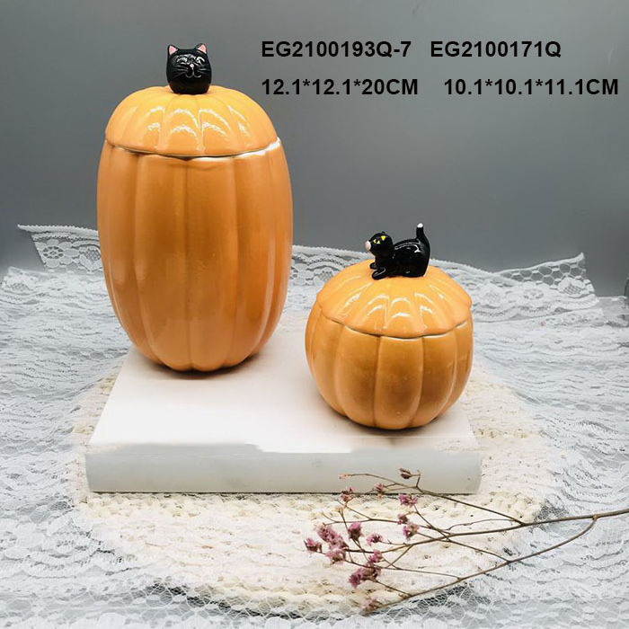 Fancy custom porcelain ceramic pumpkin candle jars