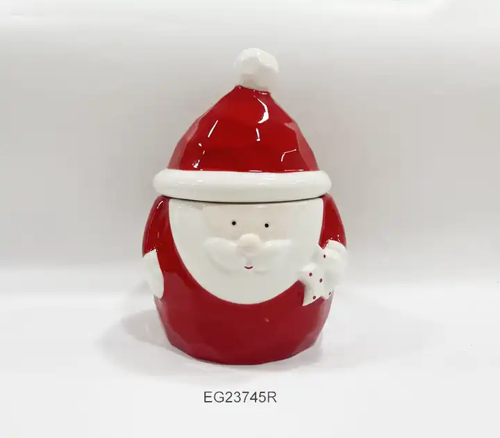 Hot selling  Christmas Ceramic Storage Box Candy jar  Cookie Jar with Lid