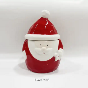 Hot selling  Christmas Ceramic Storage Box Candy jar  Cookie Jar with Lid