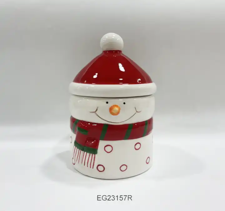 Hot selling  Christmas Ceramic Storage Box Candy jar  Cookie Jar with Lid