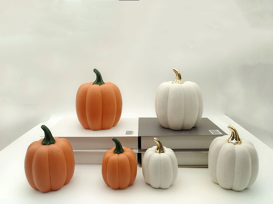 New Design Autumn Harvest Pumpkin Halloween Gifts Party Ceramic  Pumpkin Crafts for  Halloween Decoration