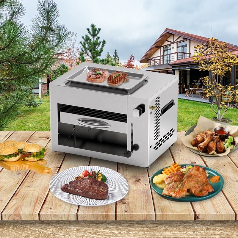 Anti-Rust Steel Smokeless Portable Outdoor Garden Bbq Grill Propane Gas Pizza Oven Beef Grill