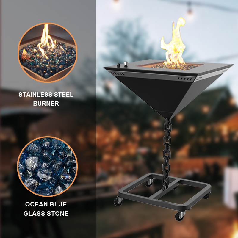 Portable Gas Fire Pit Stone Fire Pits Wood Burning Outdoor Wood Burn  Heater Camp Gas Fire Pit