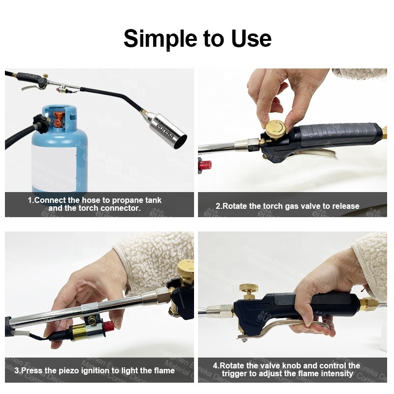 Adjustable Flame Garden Weed Fired Burners Gas Propane Welding Butane Heating Torch with Hose