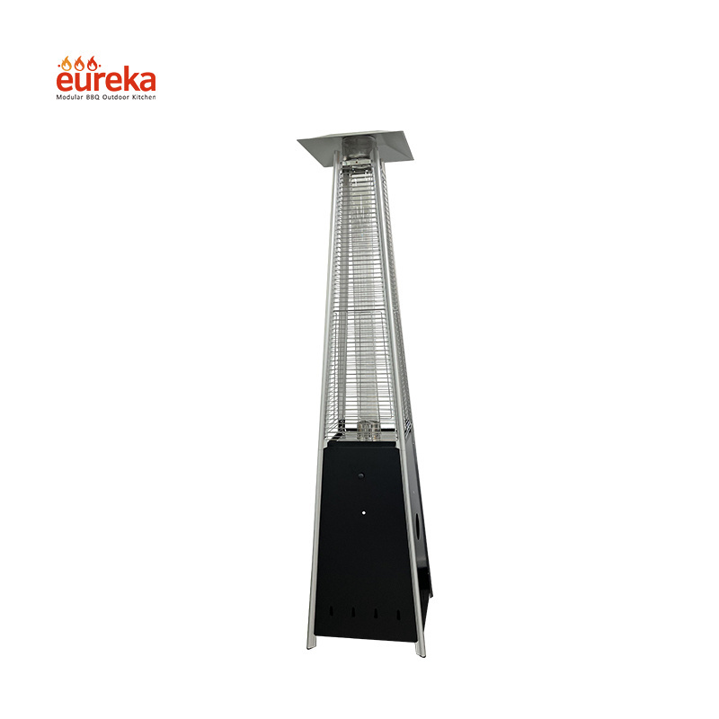 Outdoor Tower Stand Glass Tube Natural Gas Patio Heater With Flame