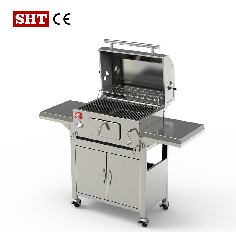 Outdoor Kitchen rotating barbecue stainless steel grill charcoal bbq grill for garden