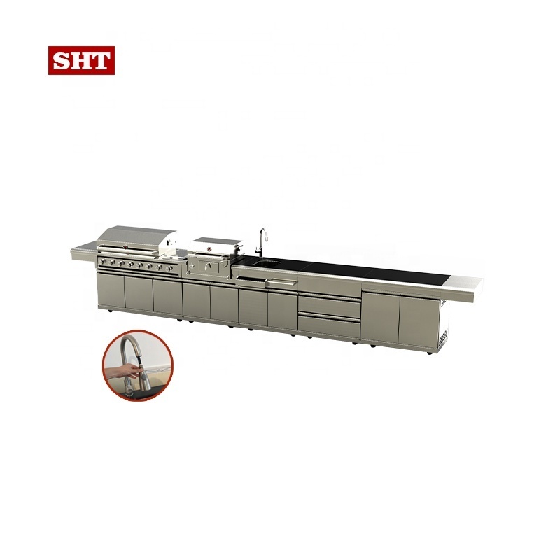 Professional Outdoor Kitchen Bbq Island Gas Bbq Grill Double Kitchen Cabinet for Modern Kitchen