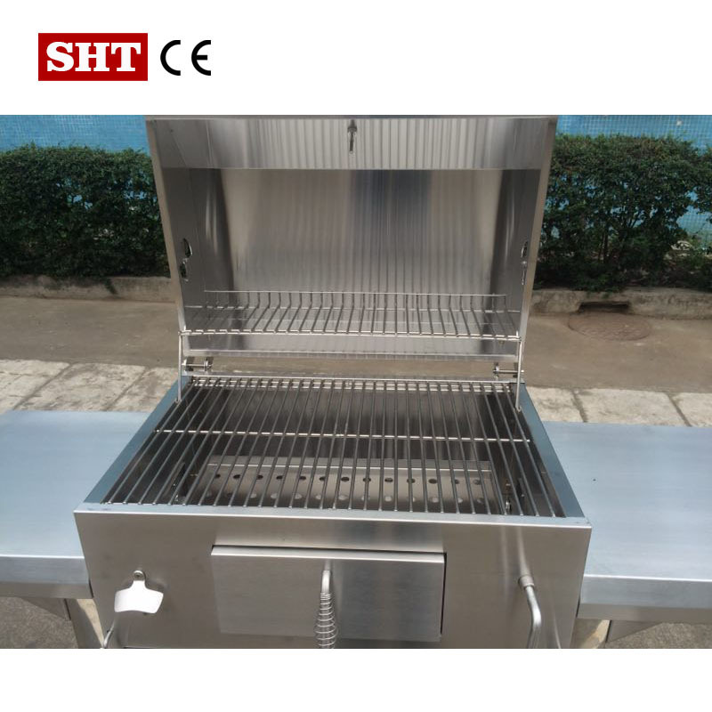 Outdoor Kitchen rotating barbecue stainless steel grill charcoal bbq grill for garden