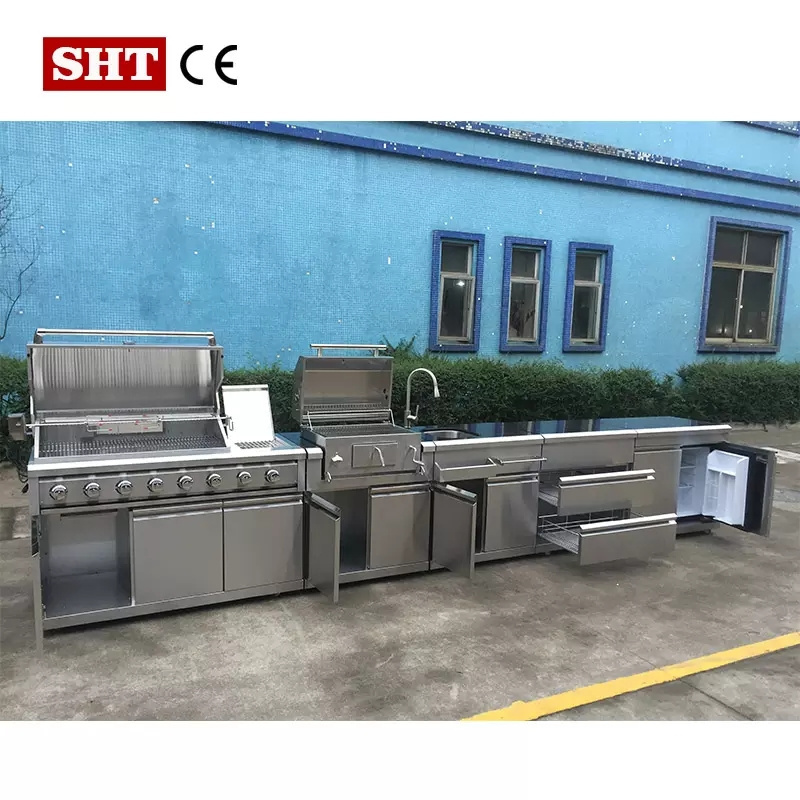 Professional Outdoor Kitchen Bbq Island Gas Bbq Grill Double Kitchen Cabinet for Modern Kitchen