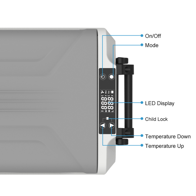 EA55 55L car  fridges with 12v dc compressor cooling system big capacity electric small cooler for used cars