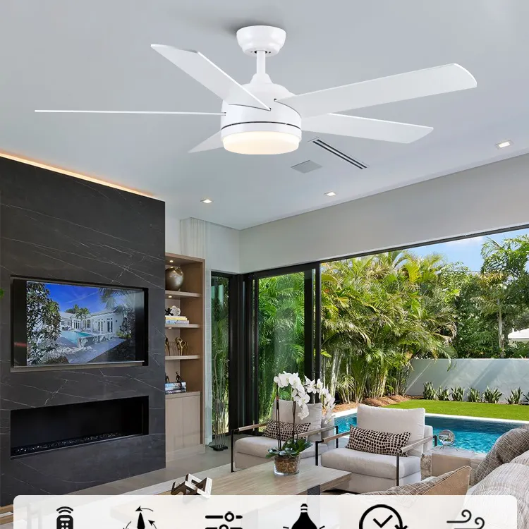 OEM /ODM LED Ceiling Fan Plywood 5 Blades Decorative 42 Inch Flush Mounted Ceiling Fans With LED Light