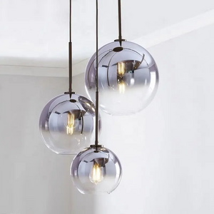 Modern Chrome Glass Ball Chandelier Ceiling Lighting Fixtures Round E27 Bar Mini Indoor Art Decor Home Pendant Lamp