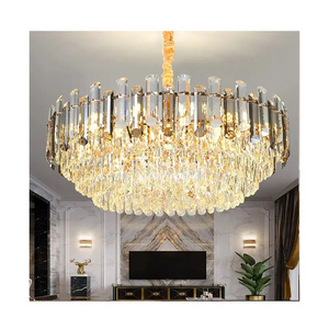 Crystal Luxury Villa Spiral Staircase Home Living Room Hotel Banquet Hall Decoration Lamp Ceiling Chandelier Pendant Light