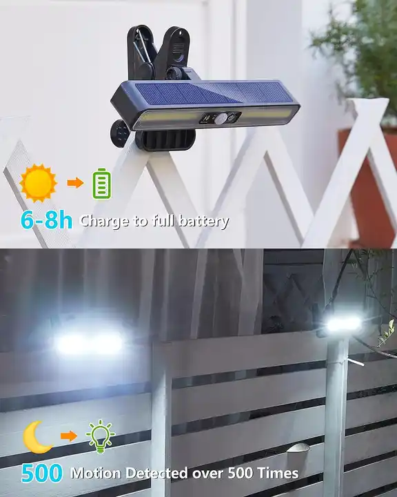 OEM  LED Motion Sensor Fence Lights Mounting Solar  Clip  Light Outdoor Waterproof for Fence Umbrella Wall Patio Deck and Gara