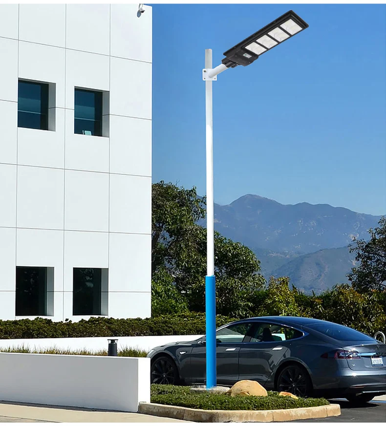 High Brightness IP65 IP66 Waterproof Outdoor Aluminum Solar LED Street Lights Yard Highway Garden Warehouse SMD 6500K DC Battery