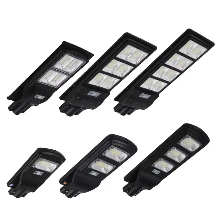 High Brightness IP65 IP66 Waterproof Outdoor Aluminum Solar LED Street Lights Yard Highway Garden Warehouse SMD 6500K DC Battery