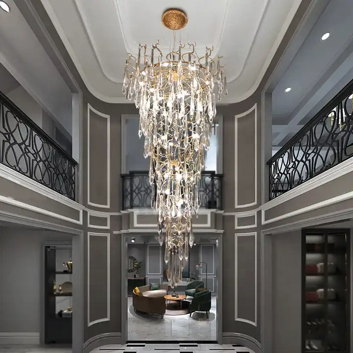 contemporary modern crystal large chandelier large gold long chandeliers ceiling luxury hanging Chandelier Decor Pendant Light