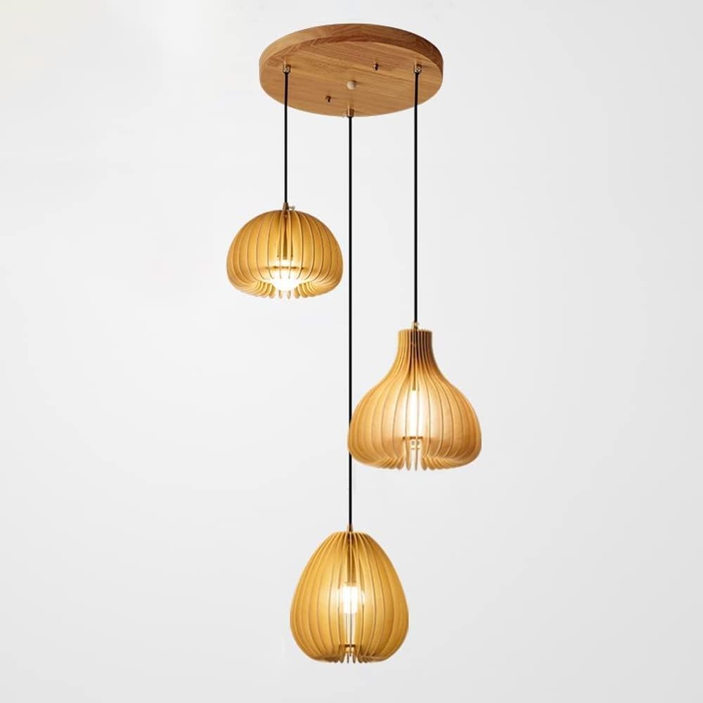 Modern Japanese style Creative Wooden Art Cage Lighting Tea House Restaurant Lamp Pendant Lights Pumpkin rattan chandelier