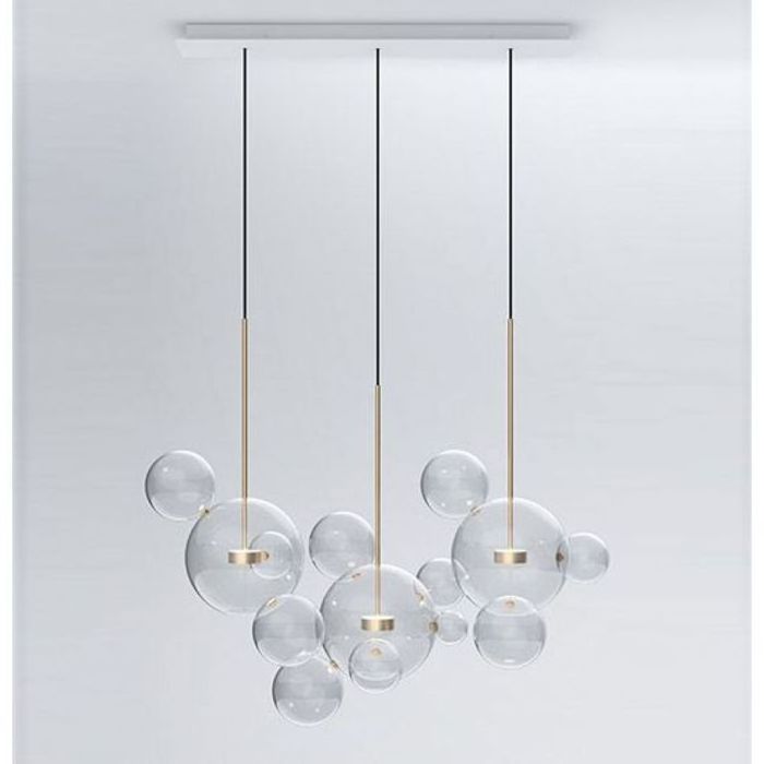 Hot Selling Modern Bubble LED Pendant Lamp Clear Glass Balls Remote Control Dining & Living Room Lighting Fixture