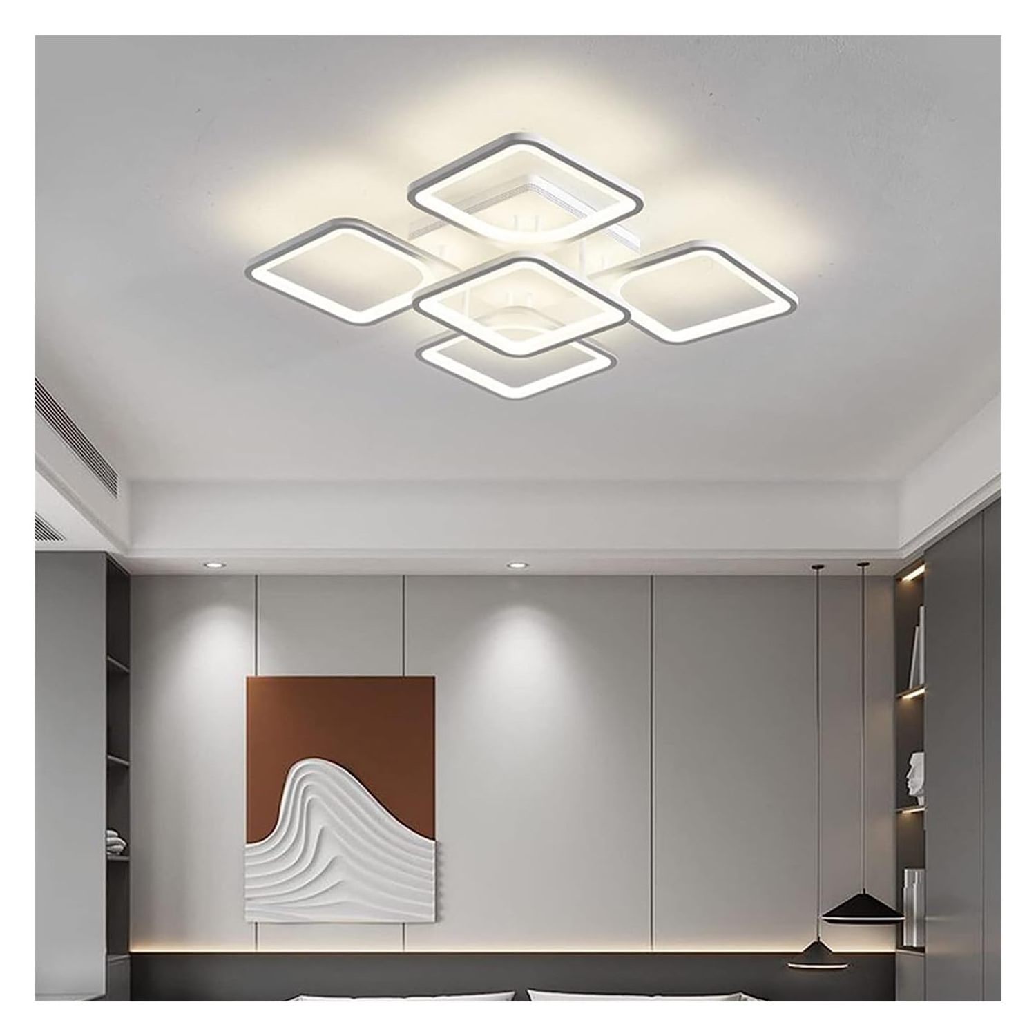 Modern Luxury LED Ceiling Lamp for Home Living Room Shape Light Surface Mounted With Metal/Brass Base For Bedroom & Dining Room