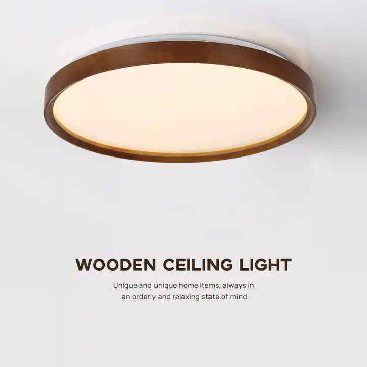 Solid Wood LED Ceiling Lights Ultra-thin Ceiling Lamp Japanese style Simple Creative Corridor Ceiling Light for Bedroom Decor